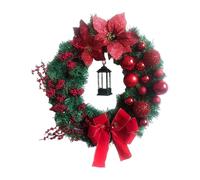 Red Christmas wreath for front door, crafting, Christmas, party, winter decoration