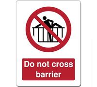 Red Circle Prohibited Act Metal Sign For Office Work Site School 15cm x 20cm - Do not cross barrier