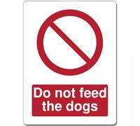Red Circle Prohibited Act Metal Sign For Office Work Site School 15cm x 20cm - Do not feed the dogs