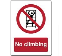 Red Circle Prohibited Act Metal Sign For Office Work Site School 15cm x 20cm - No climbing