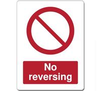 Red Circle Prohibited Act Metal Sign For Office Work Site School 15cm x 20cm - No reversing