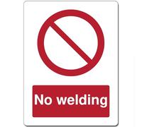 Red Circle Prohibited Act Metal Sign For Office Work Site School 15cm x 20cm - No welding