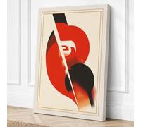 Red Circle White Letter Art Canvas Wall Art Print 18x12 Inch | Ready to Hang, Gallery Wrapped, Fade-Resistant Inks, Securely Packaged, UK Made