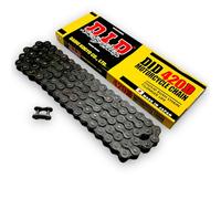 Red Circles 108 Link 420 Pitch DID Black Pit Bike Chain - Durable Black Finish, Excellent Quality, Split/King Link Included, 108 Link Pins, Perfect Replacement Chain for Pit Bikes Requiring 420 Pitch