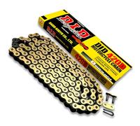 Red Circles 112 Link 420 Pitch DID Gold Pit Bike Chain - High Quality, Gold Finish, 420 Chain / 112 Links, Split/King Link Included, Perfect for Pit Bikes, Go-Karts, and Small Engines.