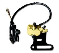 Red Circles 12mm Classic Pit Bike Rear Brake Caliper System - For 12mm Rear Axle, Complete Set with Banjo Bolts, Pads, Springs, for Bikes with 190mm Dished Disc Brakes