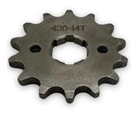 Red Circles 14 Tooth 420 Pit Bike Front Sprocket (20mm) - Designed for 420 Chain, 20mm Center Spline, Verify Engine Size (17mm or 20mm) for Best Fit, Durable and Reliable Performance Upgrade