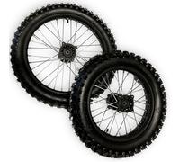 Red Circles 17"/14" Pit Bike Big Wheel Set with Tyres and Tubes, SDG Wheels, 15mm Axle Size - Upgrade Your Bike for Enhanced Performance and Stability!