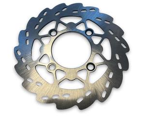 Red Circles 220mm RFZ Style SDG Pit Bike Brake Disc - Front Use, 76mm Center Hole, 220mm Outer Diameter, 100mm Diagonal Mounting Hole Spacing - High-Performance Brake Rotor