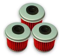 Red Circles 3x Honda CRF150 Oil Filter | Compatible with HiFlo HF116 | Fits Honda CRF150 (07-21), CRF250R (04-21), CRF450R (02-21) & Husqvarna TC250 (09-13, TC250R '13)