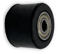 Red Circles 8mm Rubber Pit Bike Chain Roller - 8mm Bearing Center Hole, 35mm Diameter, 27mm Wide - Ideal for Smooth Chain Operation - Check Our Listings for More 8mm Rollers