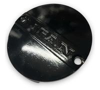 Red Circles 98mm Black Lifan 125cc Pit Bike Clutch Cover - Compatible with Lifan 110 & 125 Models with Front-Mounted Primary Clutch Cable - Durable Design for Enhanced Engine Protection
