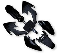 Red Circles Black CRF50 Pit Bike Plastics Set - 7-Piece Kit Designed for CRF50 Style Pit Bikes - Durable Replacement Body Panels (Bolts Not Included) - Perfect for Customization and Repair
