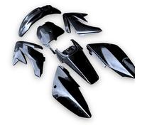 Red Circles Black CRF70 Pit Bike Plastics Kit - 7-Piece Set for 4-Stroke Pit Bikes with CRF 70 Style Plastics (Seat and Tank Not Included) - Upgrade Your Bike’s Look!