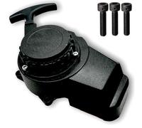 Red Circles Black Mini Moto Metal Pull Start - Durable Metal Casing & Cog, Fits Air Cooled 47cc & 49cc Minimotos, Mini Dirt Bikes & Mini Quads - Includes 3 New Bolts for Easy Installation