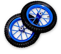 Red Circles Blue 12.5 x 2.75 Mini Dirt Bike Wheels Set - Blue Finish - 8.5" Rim, 12.5" Outer Diameter - Compatible with 47cc & 49cc Mini Dirt Bikes - Rear with Threaded Holes for Disc & Sprocket