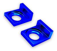 Red Circles Blue 15mm Pit Bike Block Chain Tensioners for 15mm Spindles/Axles - Pair of 2 Block Tensioners - Push Bolts Not Included - Durable and Stylish Upgrade for Your Bike