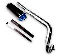 Red Circles Blue CNC CRF50 Pit Bike Exhaust | Standard CRF50 Fitting | Includes Rear Mounting Bracket & Rubber | Compatible with 4-Stroke Bikes Using CRF50 Style Plastics | Performance Upgrade