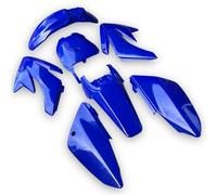 Red Circles Blue CRF70 Pit Bike Plastics Kit - 7-Piece Set for 4-Stroke Pit Bikes with CRF 70 Style Plastics (Seat and Tank Not Included) - Upgrade Your Bike's Look!