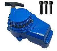 Red Circles Blue Mini Moto Metal Pull Start - Durable Metal Casing & Cog, Fits 47cc & 49cc Air Cooled Minimotos, Mini Dirt Bikes & Mini Quads - Includes 3 New Bolts for Easy Installation