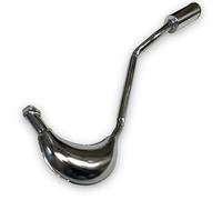 Red Circles Chrome Single Mini Dirt Bike Exhaust - Fits Most 47cc & 49cc Air Cooled Mini Dirt Bikes, 2-Bolt Fitting (Bolts Not Included) - For Below Engine Exhaust Models Only