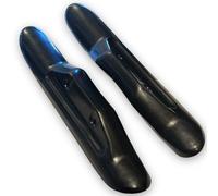 Red Circles Classic Style Pit Bike Fork Guard Sliders - 2x Covers, Black Finish - Fits Pit Bikes with Upside Down Forks & Classic Style Wheels - Durable Protection for Off-Road Bikes