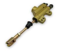 Red Circles Gold Pit Bike Rear Brake Master Cylinder | 10mm Banjo Bolt Size | Includes Bolt and Washers | Compatible with Various Models | Easy Push Rod Swap for Customization and Upgrades