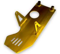 Red Circles Gold Pit Bike Sump Guard for Kickstart Engines - Fits Most Bikes Up to 140cc (Spacer Needed for Some Models) - Not Compatible with 160cc+ Engines - Durable Protection
