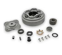 Red Circles Manual Primary Pit Bike Clutch Assembly for 50cc-125cc Engines, Crank-Mounted, Side-Mounted Clutch Arms, Perfect for Manual Gearbox Applications