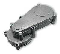 Red Circles Mini Dirt Bike Gearbox/Transfer Box (Long Type) for 47cc & 49cc Engines - Includes Front Sprocket for Easy Installation and Enhanced Performance
