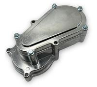 Red Circles Mini Dirt Bike Gearbox/Transfer Box (Short Type) - Fits 47cc & 49cc Dirt Bike Engines, Includes Front Sprocket, Chrome Finish for Enhanced Durability and Performance