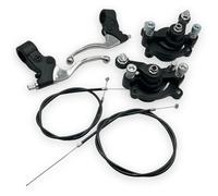 Red Circles Mini Moto/Dirt Bike Brake Set - Complete Set with Calipers, Cables, Levers, and Pads - Compatible with 47cc & 49cc Air Cooled Minimotos & Dirt Bikes - Mounting Bolts Not Included