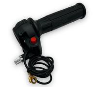 Red Circles Mini Moto Throttle Twist with Kill Switch - 22mm Handlebar Fit, Adjustable Rev Restrictor, Includes Kill Switch for Safety - Ideal for 47cc & 49cc Minimotos and Dirt Bikes