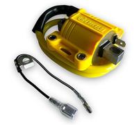 Red Circles Nibbi Pit Bike Ignition Coil - Genuine NIBBI Brand, Increased Spark, Insulated HT Lead, Single Live Wire, Earths Through Center Bar (HT Cap Not Included)