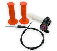 Red Circles Orange Pit Bike Quick Action Throttle Set - 90cm Cable Included - Fits Most Chinese Import Pit & Dirt Bikes from 50cc to 190cc - Enhanced Throttle Response for Improved Control