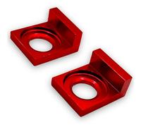 Red Circles Red 15mm Pit Bike Block Chain Tensioners for 15mm Spindles/Axles - Pair of 2 Block Tensioners - Push Bolts Not Included - Durable and Stylish Upgrade for Your Bike