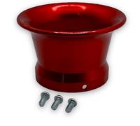 Red Circles Red 50mm Pit Bike Carburettor Air Intake Cup - Fits Keihin PE, PWK, Nibbi & More - Ideal for Supermoto Bikes Without Air Filter Requirements