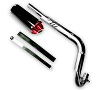 Red Circles Red CNC CRF50 Pit Bike Exhaust | Standard CRF50 Fitting | Includes Rear Mounting Bracket & Rubber | Fits 4-Stroke Bikes with CRF50 Style Plastics | Performance Upgrade for Your Ride