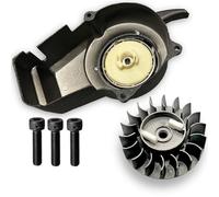 Red Circles T3 Mini Moto Easy Start Pull Start Kit - Black Metal Casing - Effortless 'Easystart' Design - Includes Flywheel & 3 New Bolts - Fits 47cc & 49cc Air-Cooled Minimotos, Dirt Bikes & Quads