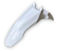 Red Circles White CRF110 Pit Bike Front Fender | Fits Honda CRF110 & Compatible Chinese Pit Bikes Using CRF110 Plastics | Durable Design for Enhanced Protection and Style on Your Bike