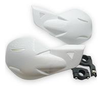 Red Circles White Pit Bike Hand Guards - Fits 22mm Handlebars - Durable Off-Road Protection with Clamps & Bolts Included - Universal Fit for Dirt Bikes, Motocross, Minimoto & More
