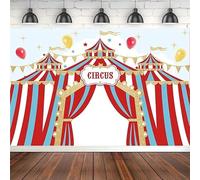 Red Circus Photography Backdrop Carousel Tent Baby Shower Girl Boy Party Dessert Cake Table Ballons Decor Background Banner 180X120cm