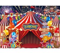 Red Circus Tent Backdrop Carnival Themed Birthday Party Photo Background Newborn Baby Shower Photography Booths Banner Decorations Backdrop (6 x 4 ft (1.8 x 1.2 m))