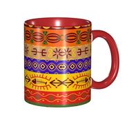 Red Classic Mugs ceramic mug Suitable for cappuccino, latte, cereal, yogurt, milk, hot or cold drinks Micro-wave oven African National Patterns Prints
