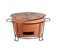 Red Clay Charcoal Stove, Tabletop Pottery Clay Charcoal Stove, Home Heating Stove, with Grill, Multi-purpose, for Home, Camping, Cooking Accessories(29cm/11in)