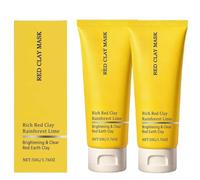 Red Clay Face Mask，Earth Tones Clay Mask, Organic Cleansing Clay, Oil Balancing & Brightening, Ideal for Oily/Combination Skin