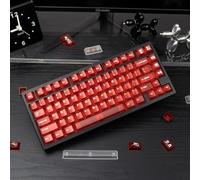Red Clear Keycaps - 151 Keys Transparent Cherry Profile Keyboard Keycaps Backlit Crystal PC Keycap Set Custom Key caps 75 Percent Shine Through Mechanical Keyboard
