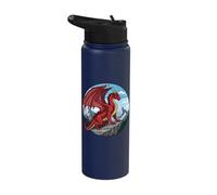 Red Cliff Dragon Mountain Fantasy Stainless Steel Insulated Water Bottle