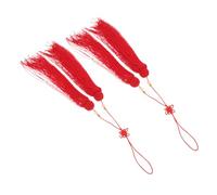 Red Cloth Taiji Sword Tassel 2pcs Hanging Decor for Training