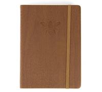 Red Co. 5” x 7” Embossed Bee Textured Faux Leather Journal, 240 Lined Pages, Brown